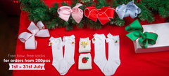 Free bows & socks in July for all orders from 200 pieces